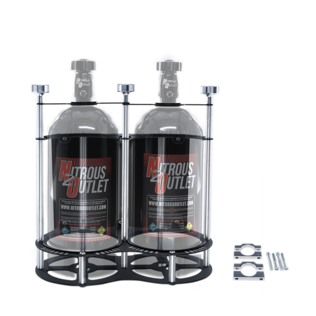 Nitrous Outlet Race-Light Dual 15lb Bottle Bracket with Roll Bar Mount - 1-3/4" Bar