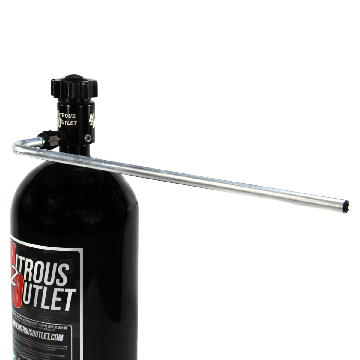 Nitrous Outlet 90 Degree Aluminum Pressure Relief Tube - Black 8AN B-Nut