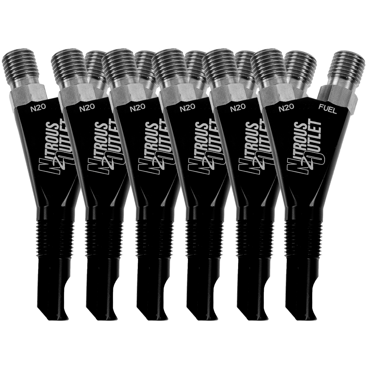Nitrous Outlet 1/8" NPT Wet Nitrous Nozzle - 6 Pack/90 Degree Discharge/Aluminum