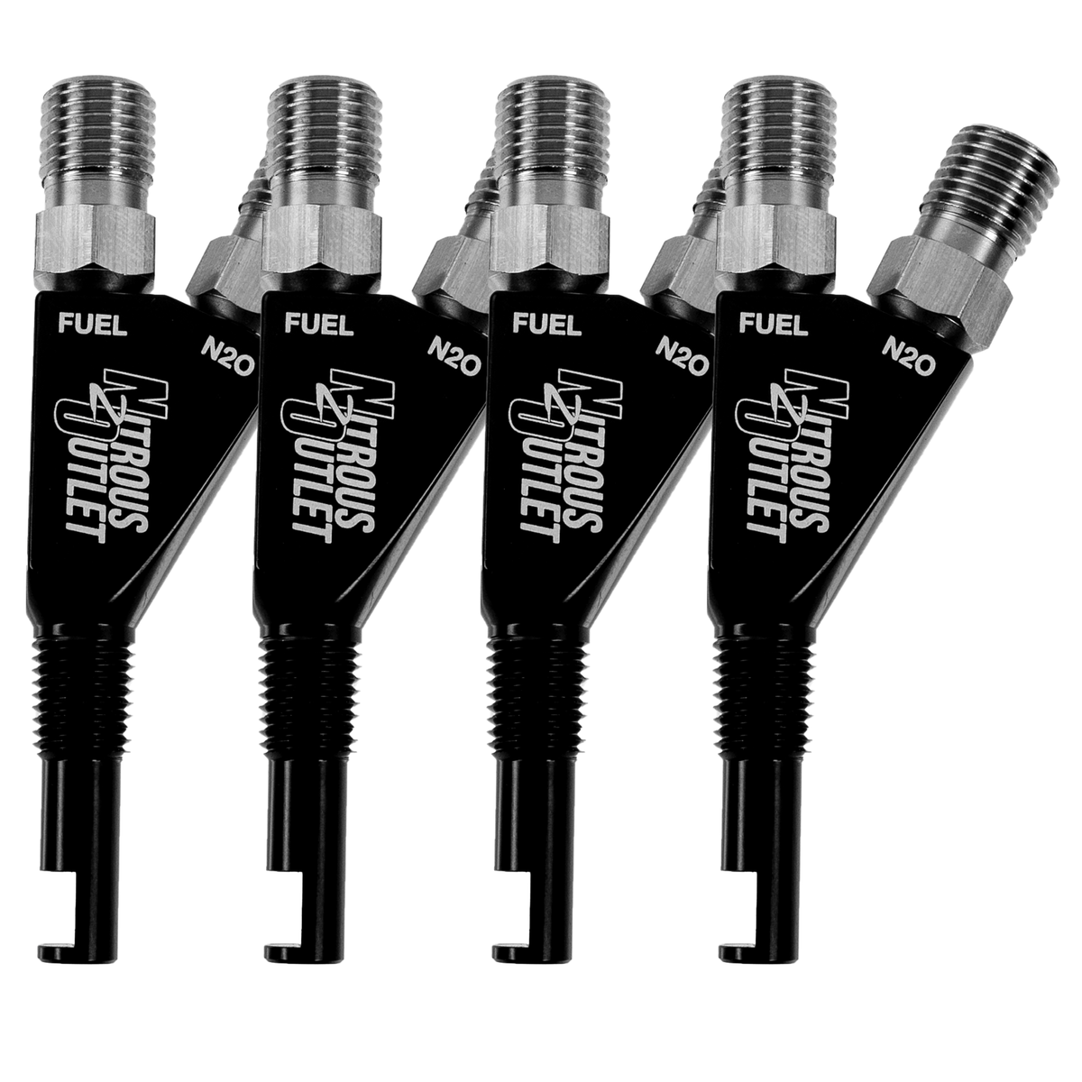 Nitrous Outlet 1/16" NPT Wet Nitrous Nozzle - 4 Pack/90 Degree Discharge/Aluminum