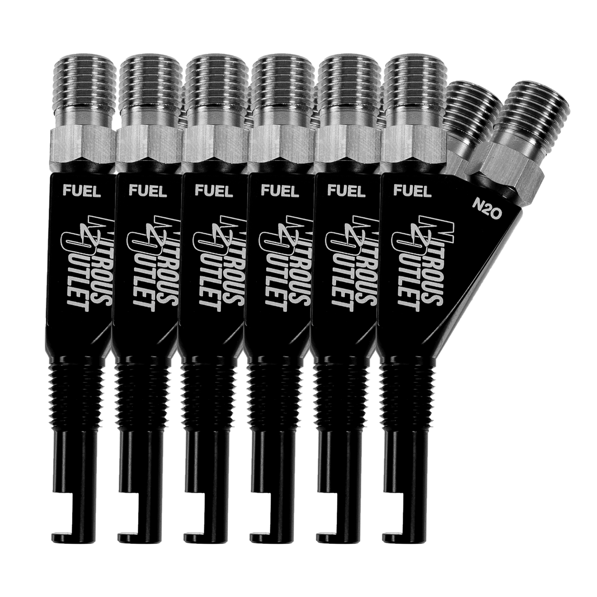 Nitrous Outlet 1/16" NPT Wet Nitrous Nozzle - 6 Pack/90 Degree Discharge/Aluminum