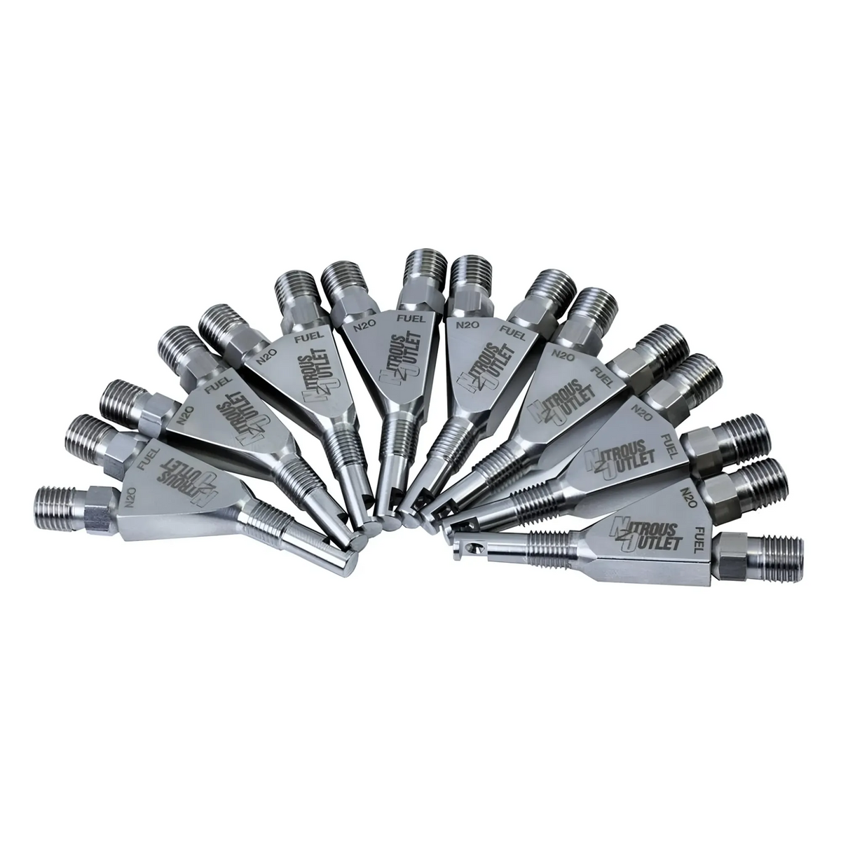 Nitrous Outlet 1/16" NPT Wet Nitrous Nozzle - 8 Pack/90 Degree Discharge/Stainless