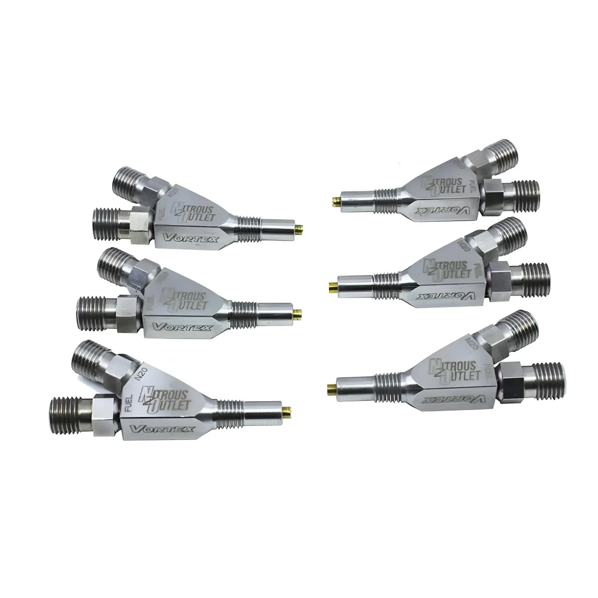 Nitrous Outlet Vortex Ti 1/16" NPT Wet Nitrous Nozzle - 6 Pack/Straight Annular Discharge/Titanium