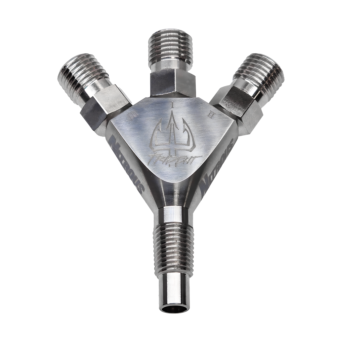 Nitrous Outlet Trident Ti 1/16" NPT Three Stage Dry Nitrous Nozzle - Straight Discharge/Titanium