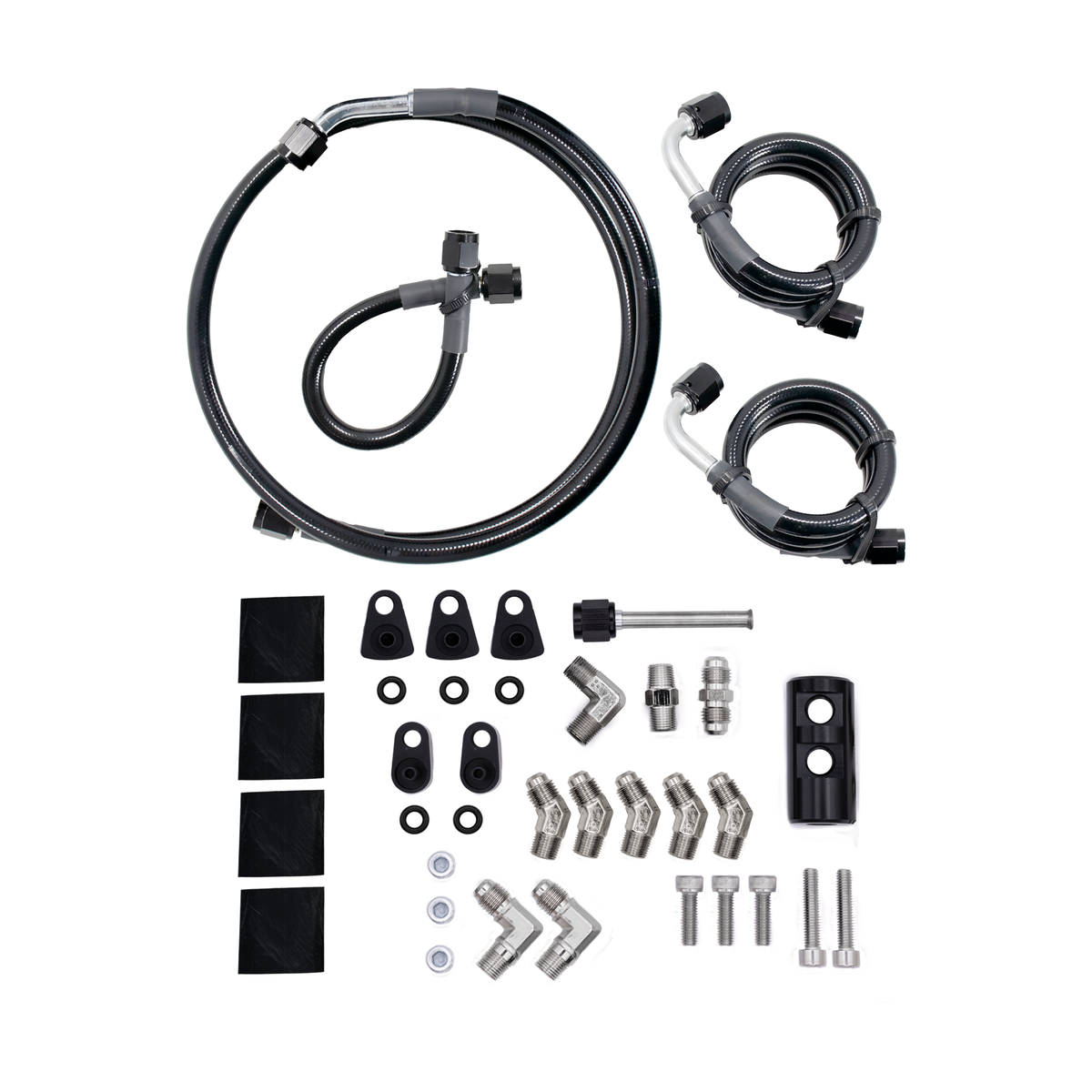 860 Performance LSX Universal Steam Vent Kit - Black PVC Covered Stainless Steel Braided Hose