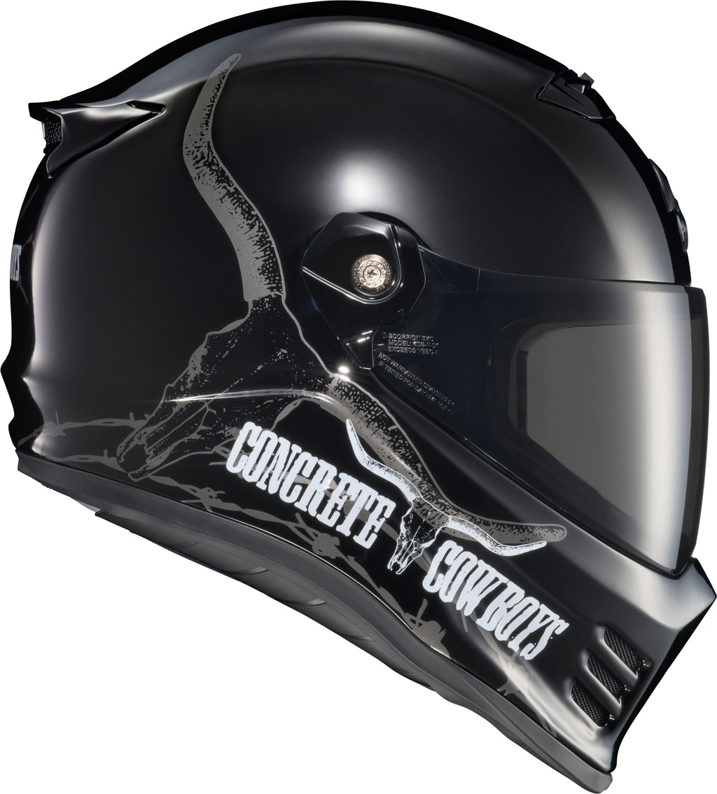 Covert Fx Full Face Helmet Concrete Cowboys Gloss Blk Xl