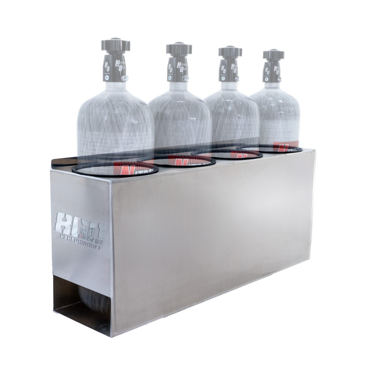 860 Performance 12lb Carbon Nitrous Bottle Rack - 4 Bottles / Raw Finish