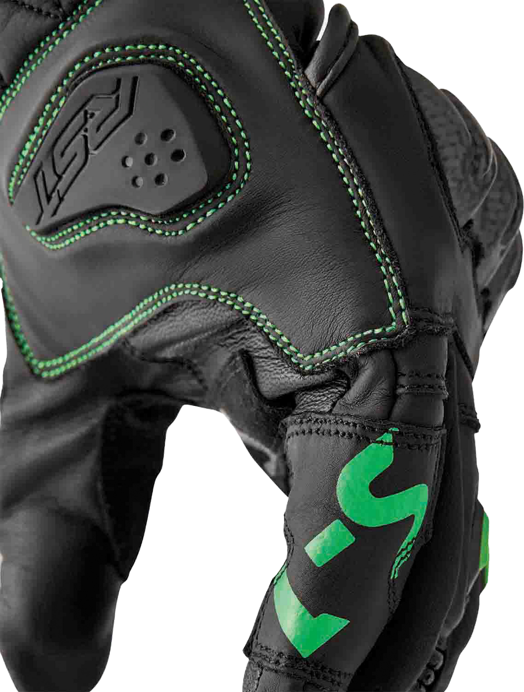 S1 Glove Blk/Flo Green Leather 2xl