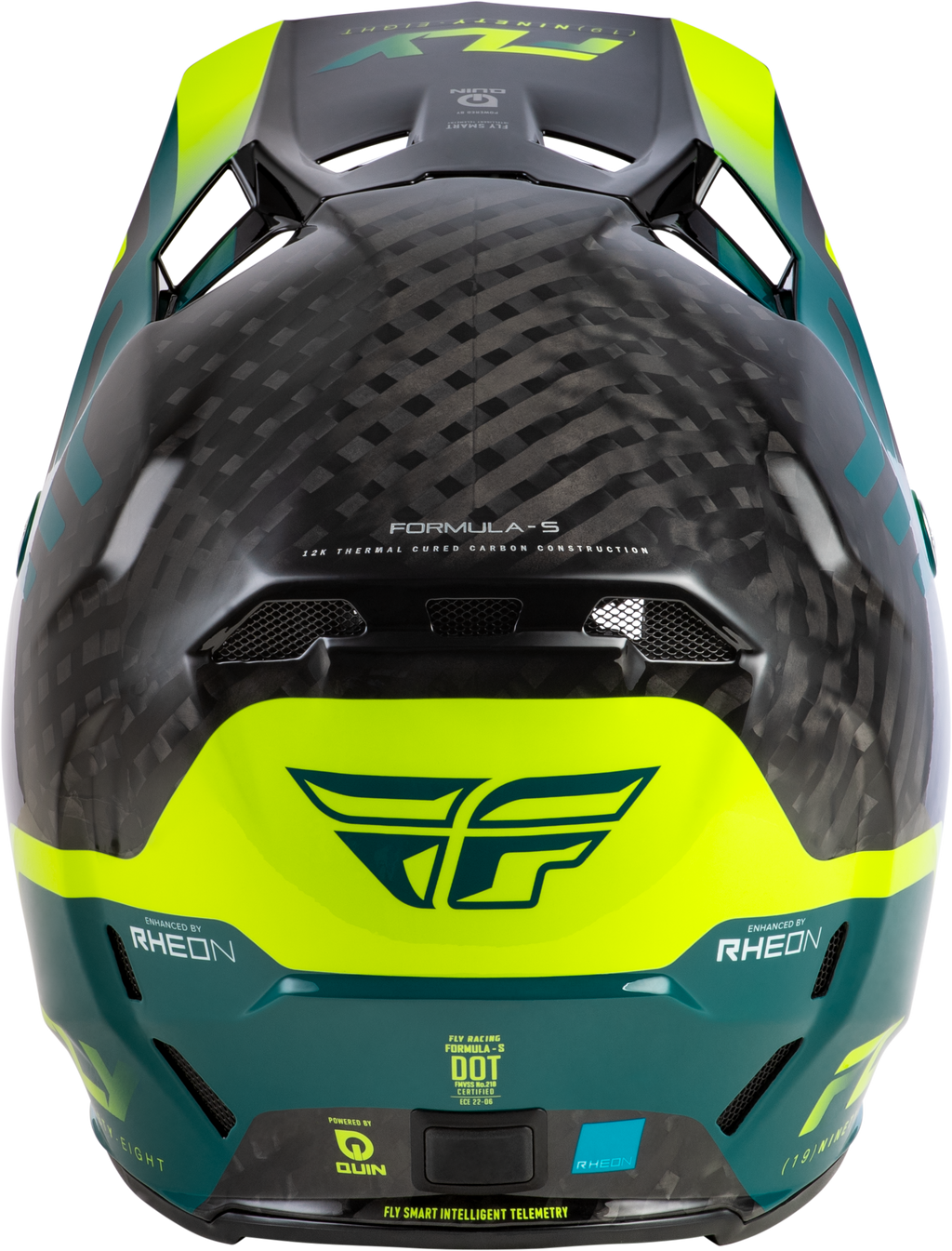 Formula S Carbon Byte Helmet Black Carbon/Teal/Lime 2x