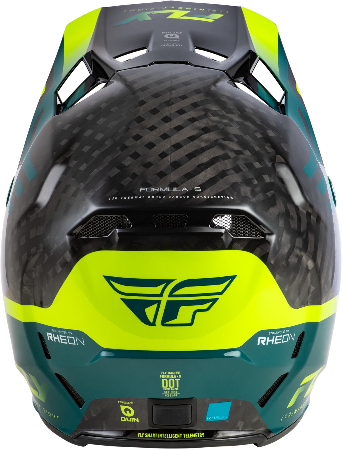 Formula S Carbon Byte Helmet Black Carbon/Teal/Lime Sm