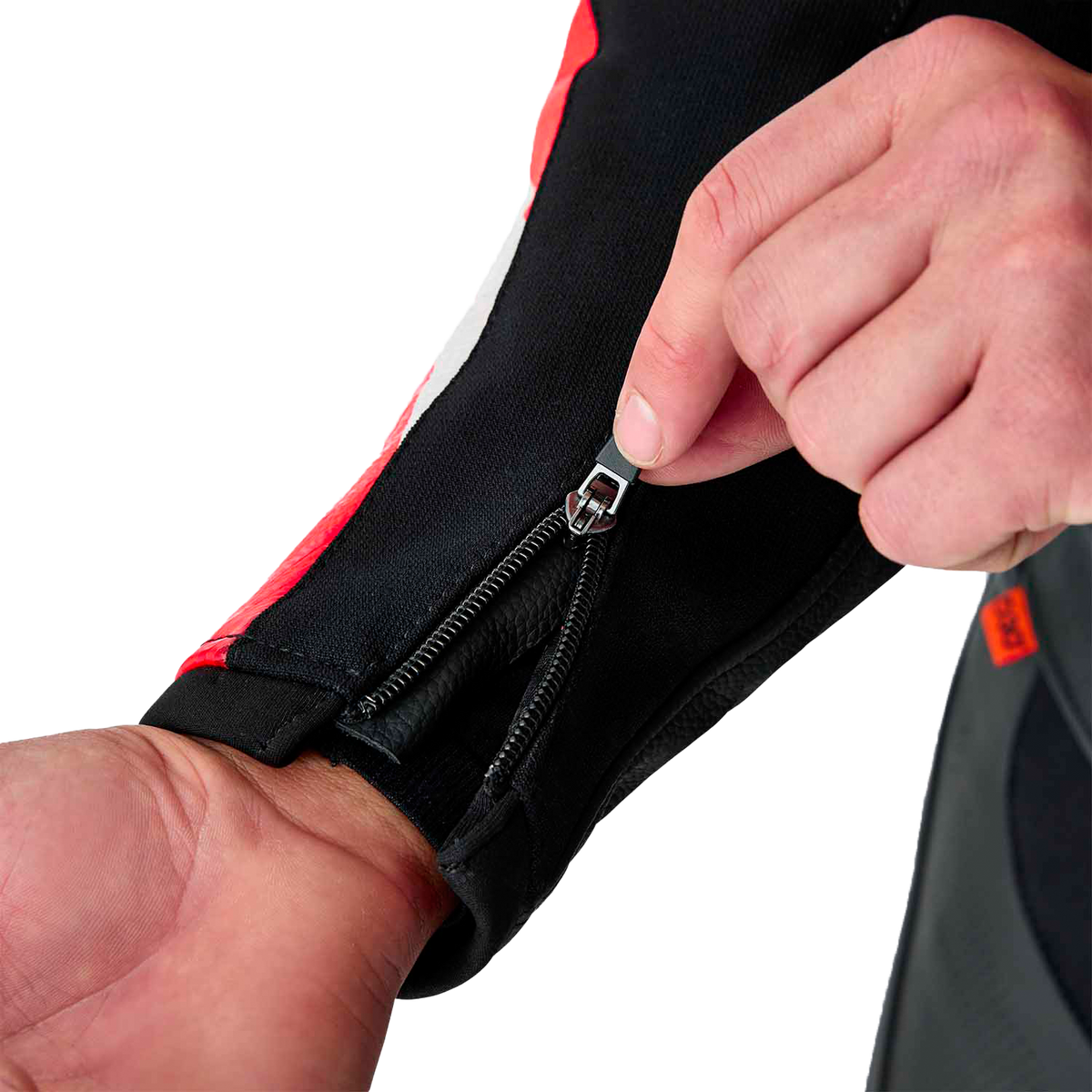 Tractech Evo D3o Jacket Blk/Flo Red Leather Sm