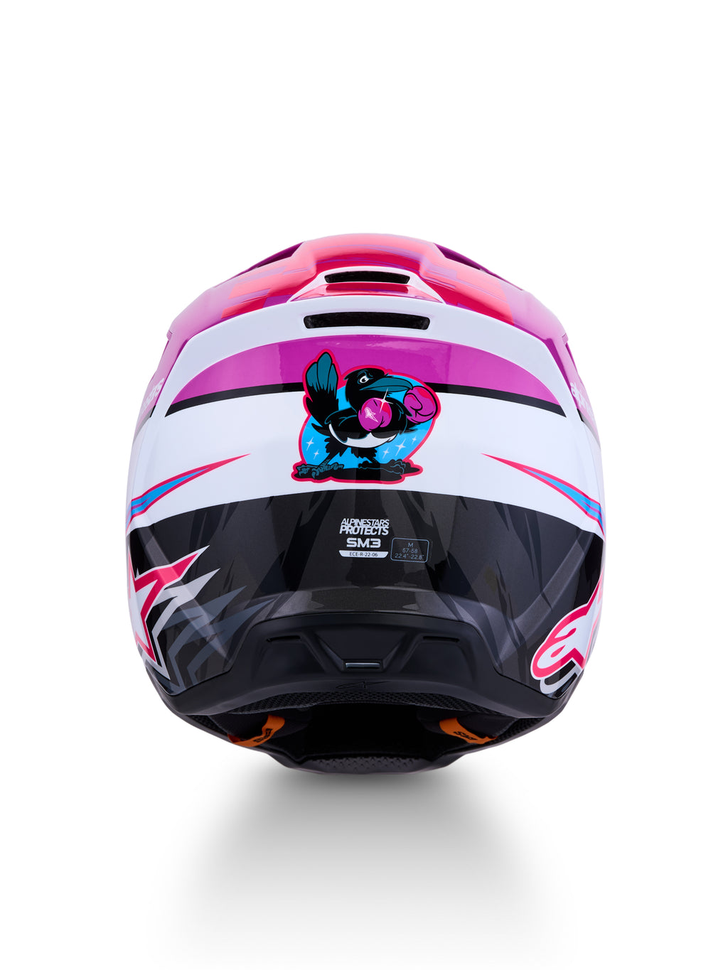 S M3 Falcon Helmet Ece06/Dot Prpl/Wht/Blk/Pink Fl Gl Xs