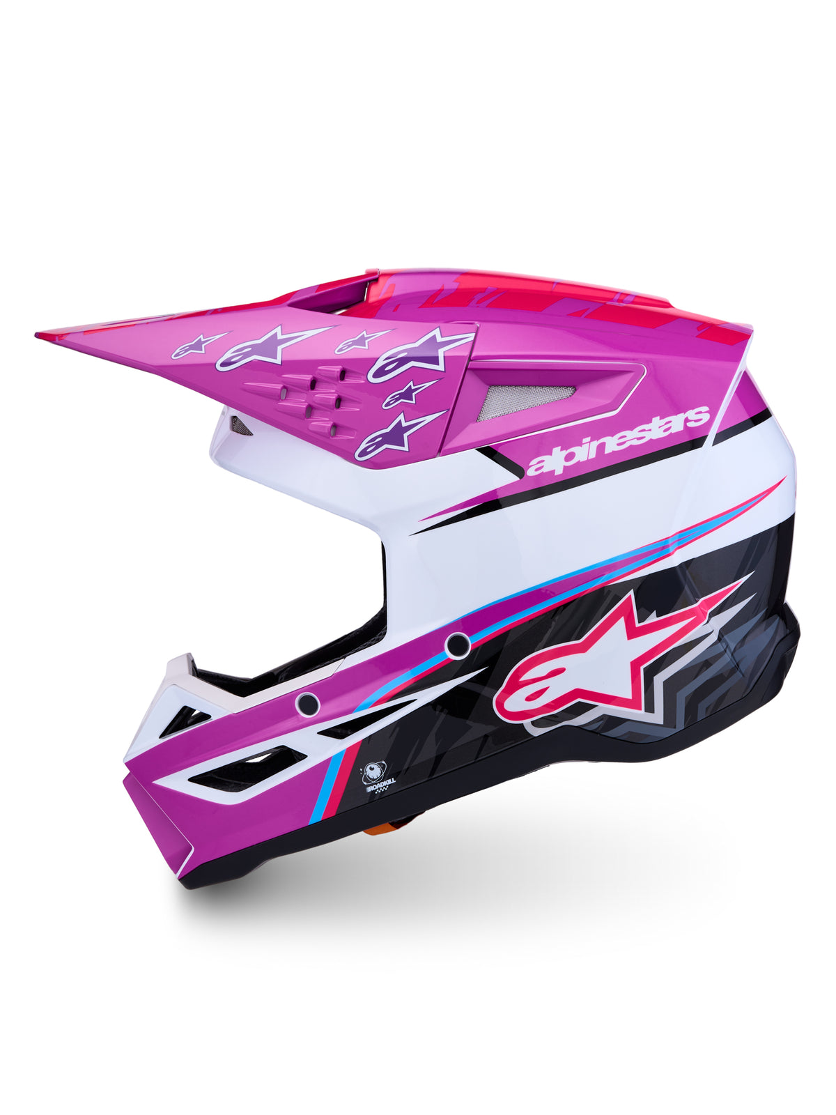 S M3 Falcon Helmet Ece06/Dot Prpl/Wht/Blk/Pink Fl Gl Xs