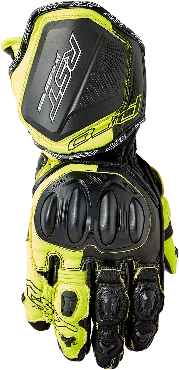 Pro Series Gp D3o Gloves Black/Flo Yellow Leather 2xl