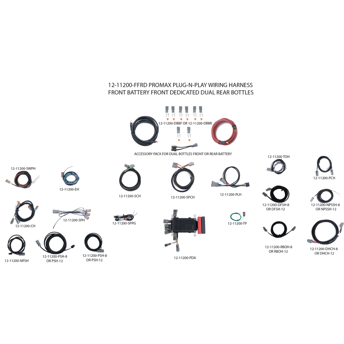 ProMax Plug-N-Play Wiring Harness - Battery Front â€“ Dedicated Front â€“ Rear Bottle Location â€“ Dual Bottles