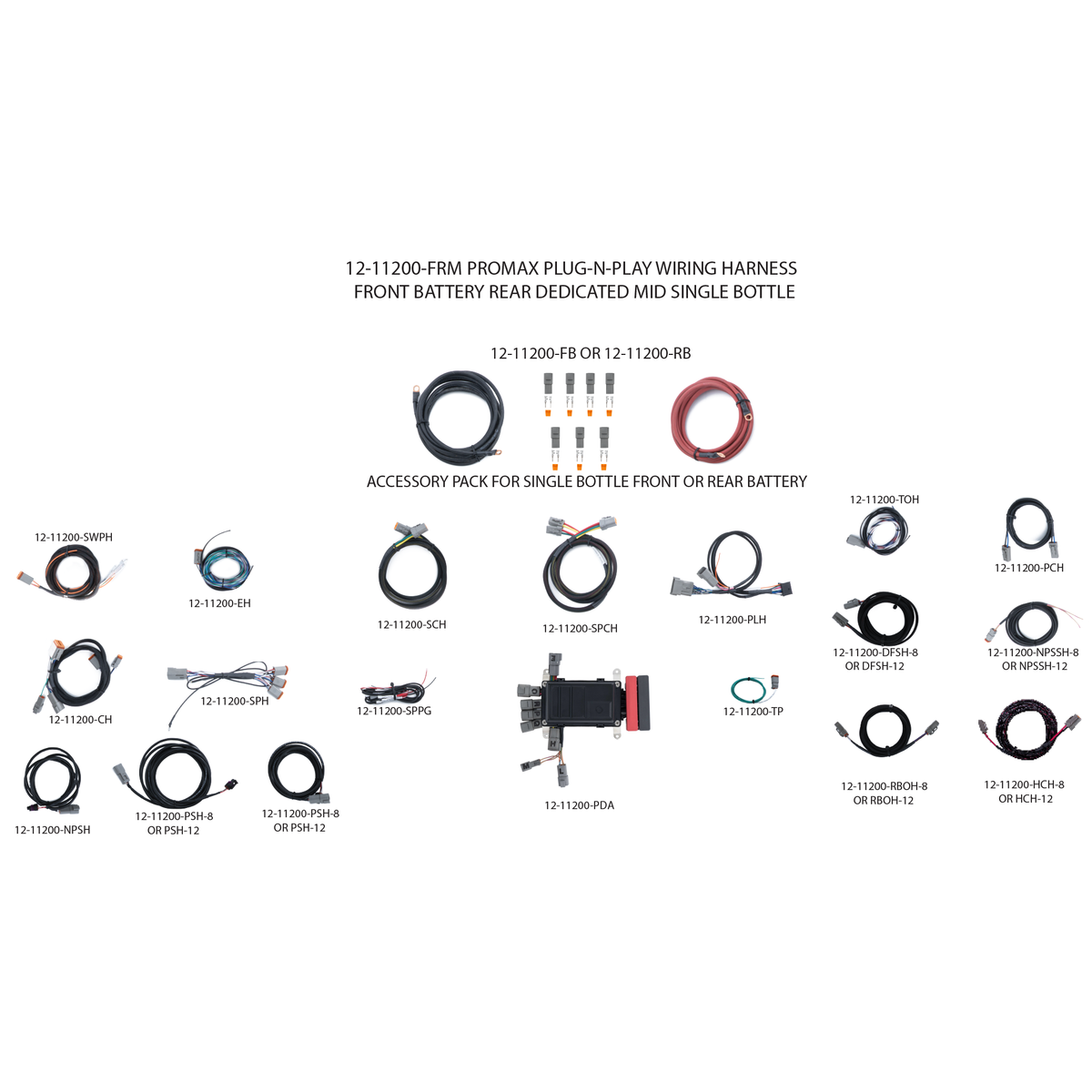 ProMax Plug-N-Play Wiring Harness - Battery Front â€“ Dedicated Rear â€“ Mid Bottle Location