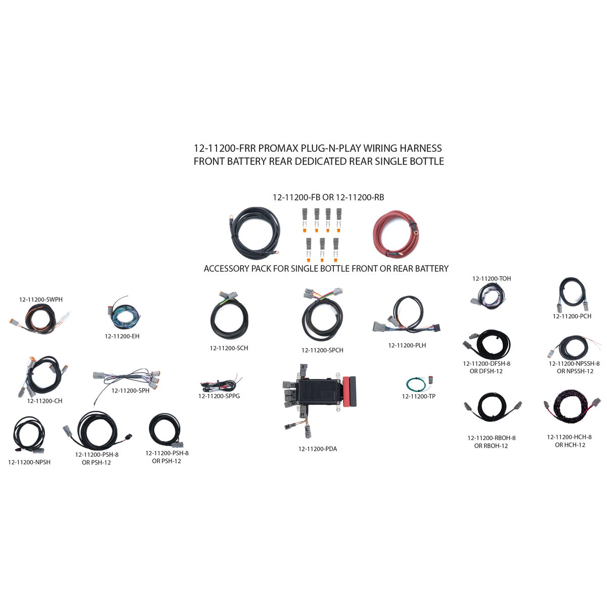 ProMax Plug-N-Play Wiring Harness - Battery Front â€“ Dedicated Rear - Rear Bottle Location
