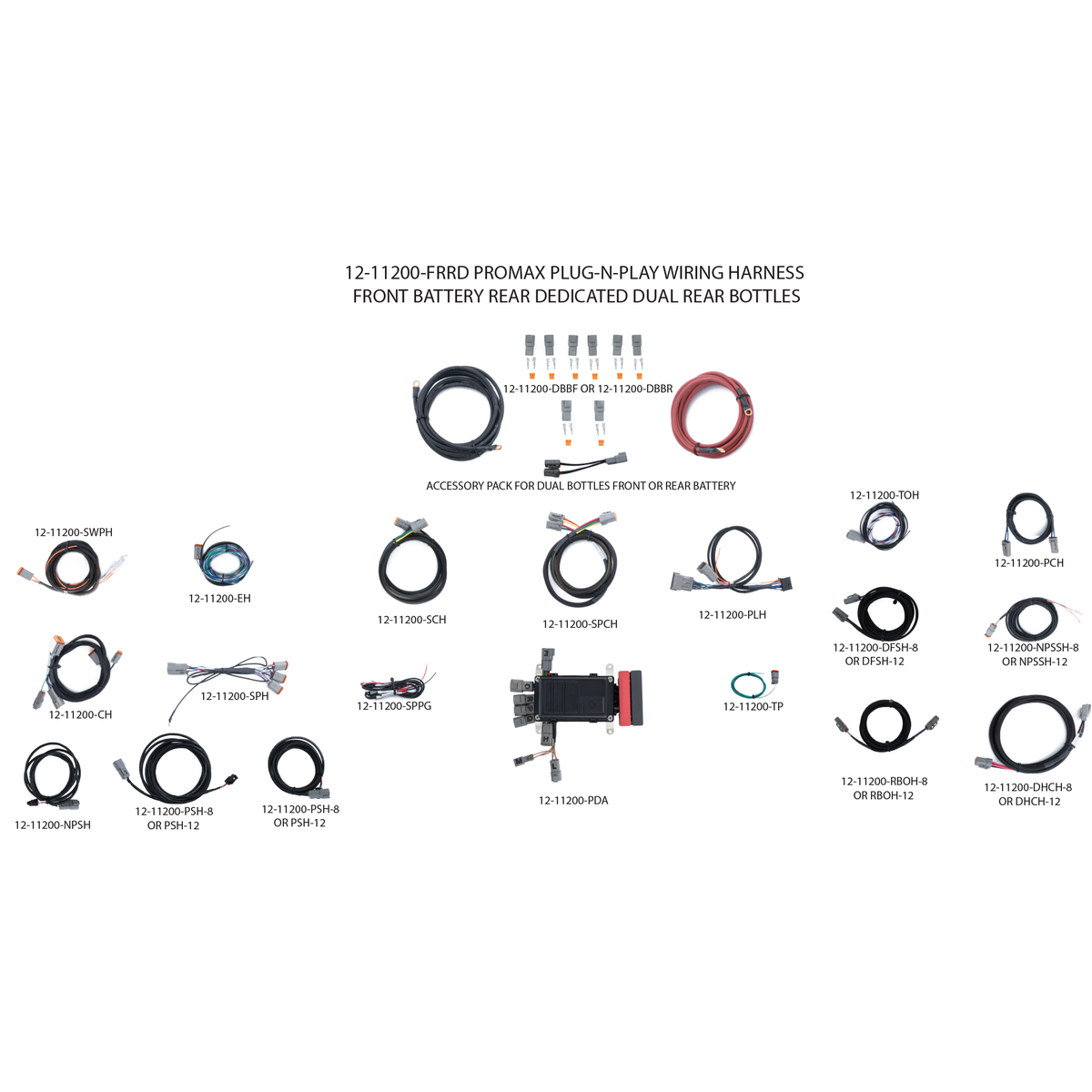 ProMax Plug-N-Play Wiring Harness - Battery Front â€“ Dedicated Rear - Rear Bottle Location â€“ Dual Bottles