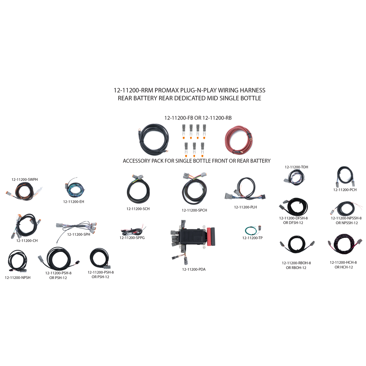 ProMax Plug-N-Play Wiring Harness - Battery Rear â€“ Dedicated Rear â€“ Mid Bottle Location
