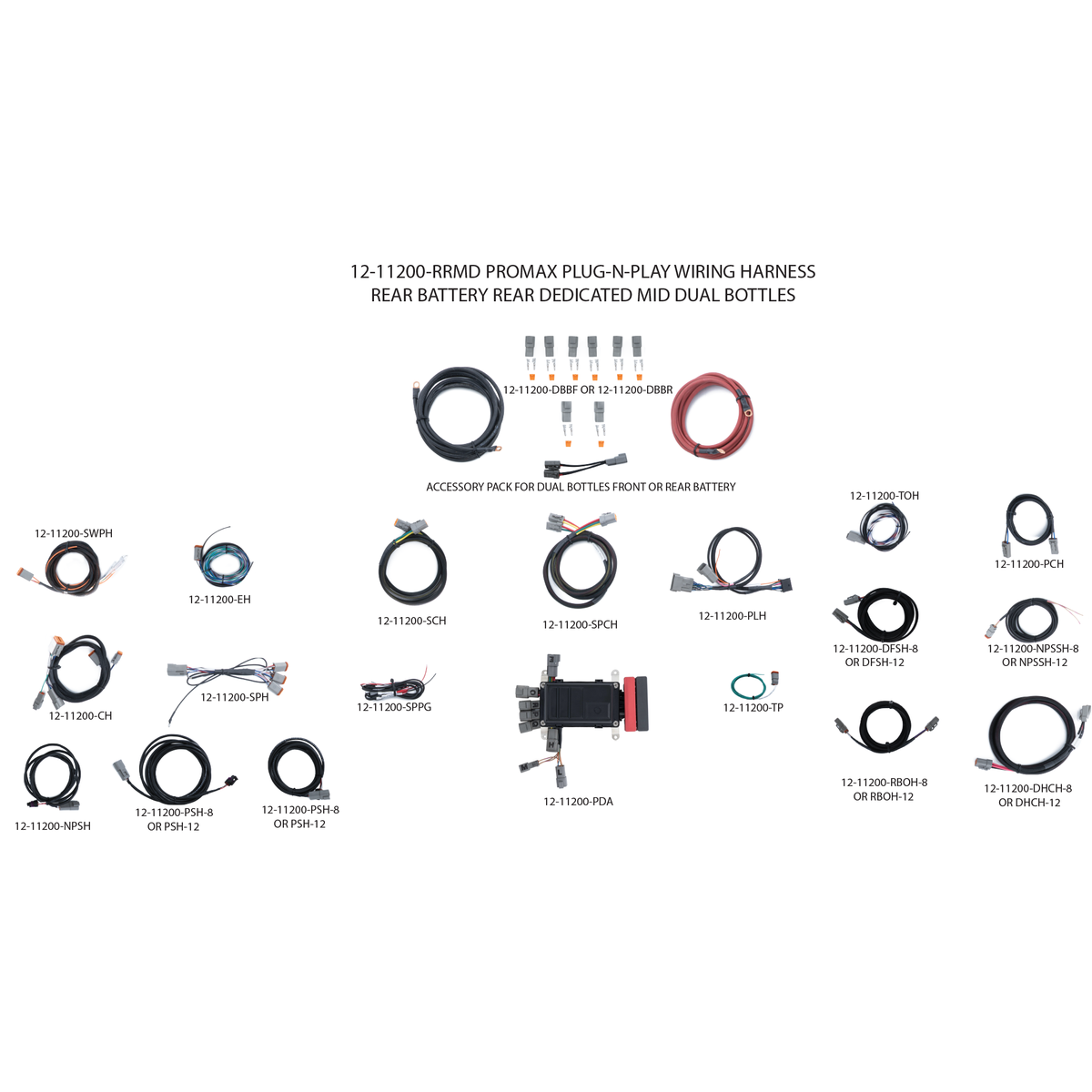 ProMax Plug-N-Play Wiring Harness - Battery Rear â€“ Dedicated Rear â€“ Mid Bottle Location â€“ Dual Bottles