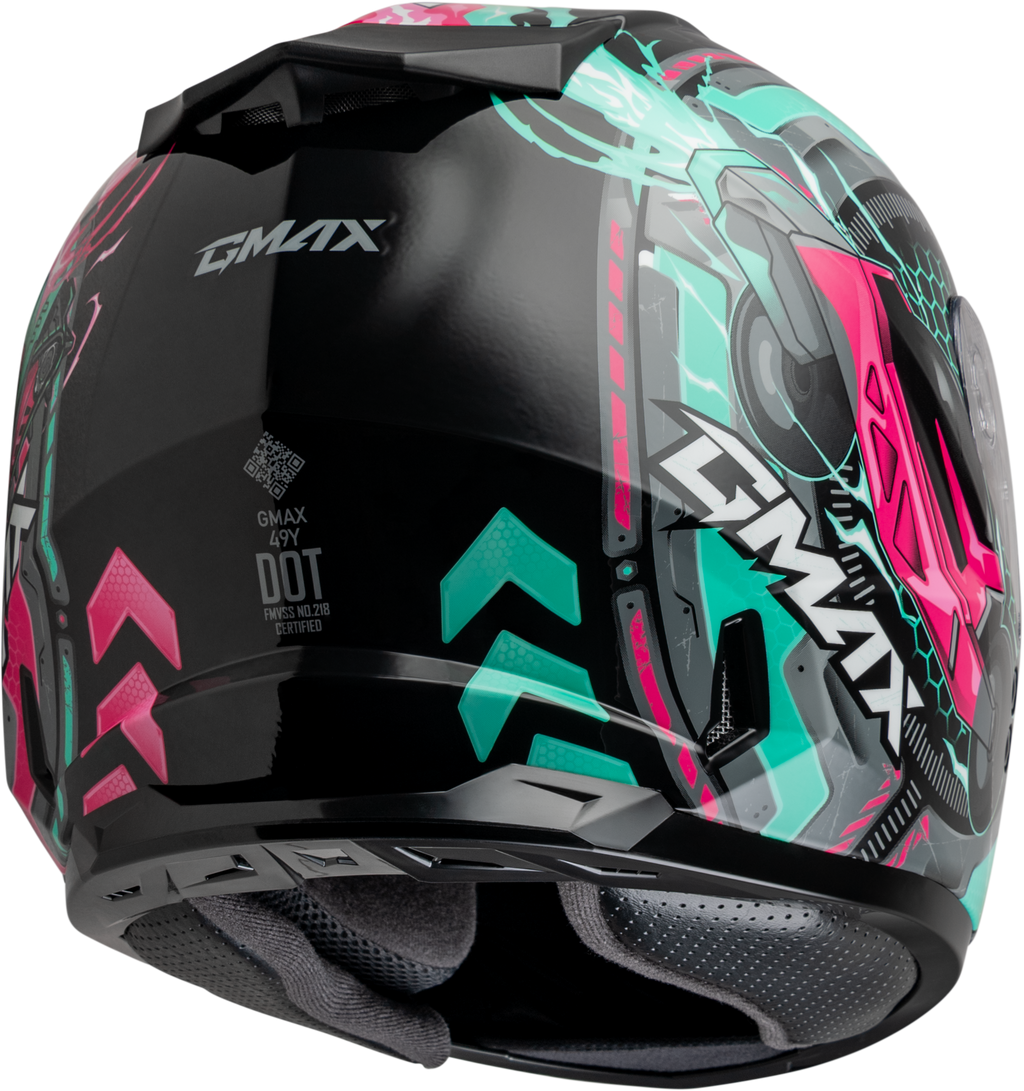 Youth Gm 49y Charge Helmet Black/Pink/Aqua Ys