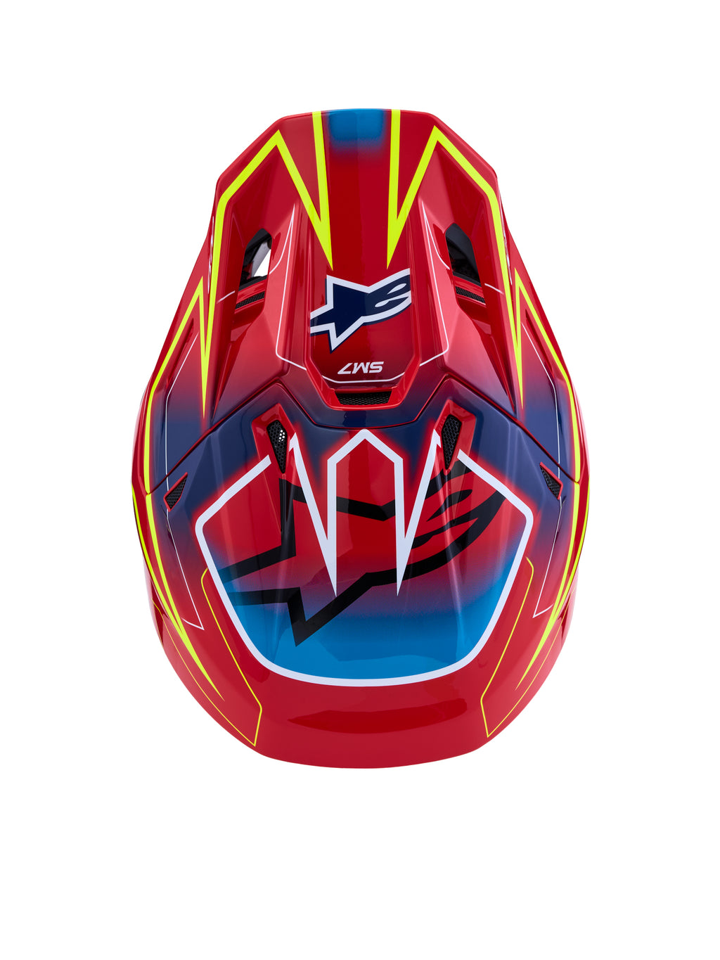 S M7 Cast Helmet Ece06/Dot Red/Yllw Fluo/Blue Glossy Lg