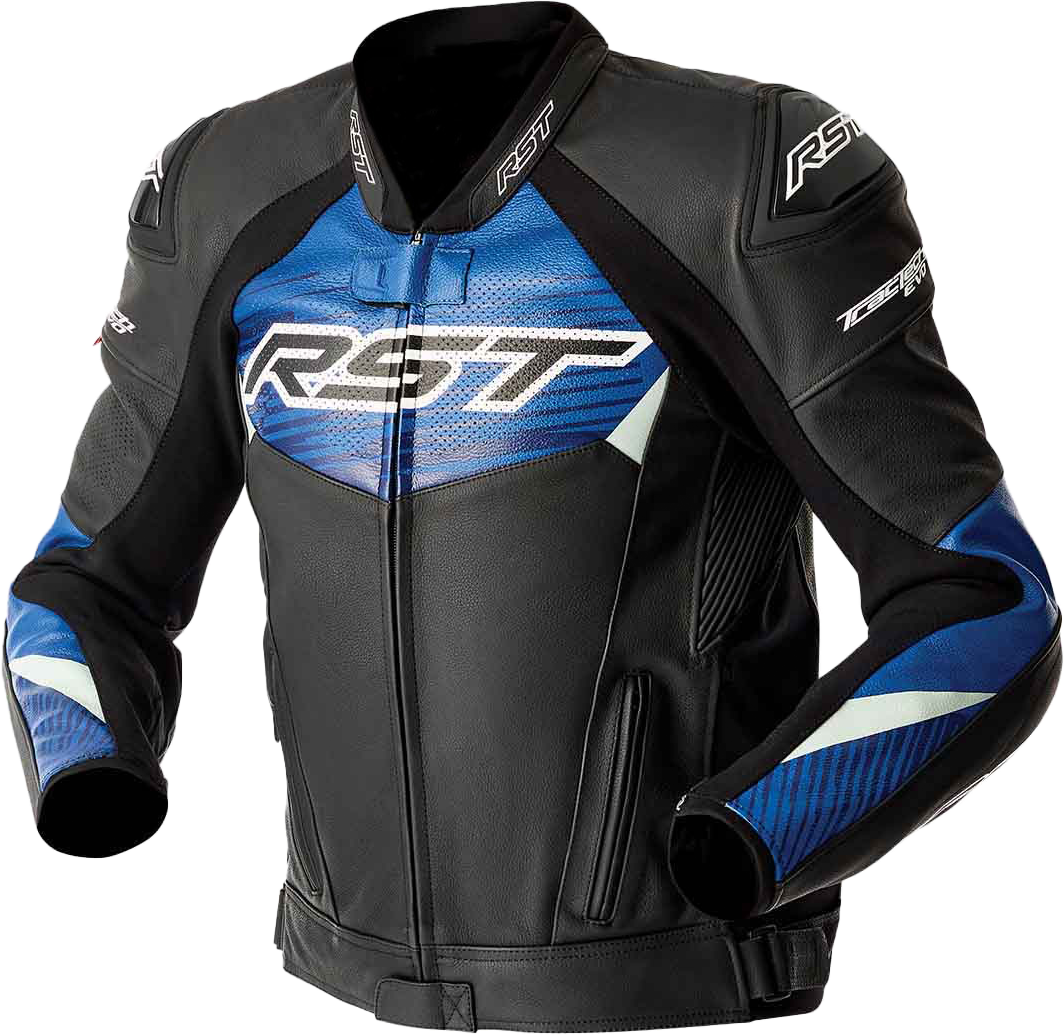 Tractech Evo D3o Jacket Blk/Blue Leather 2x