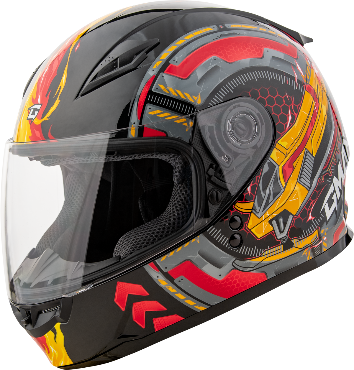 Youth Gm 49y Charge Helmet Black/Red/Yellow Ys