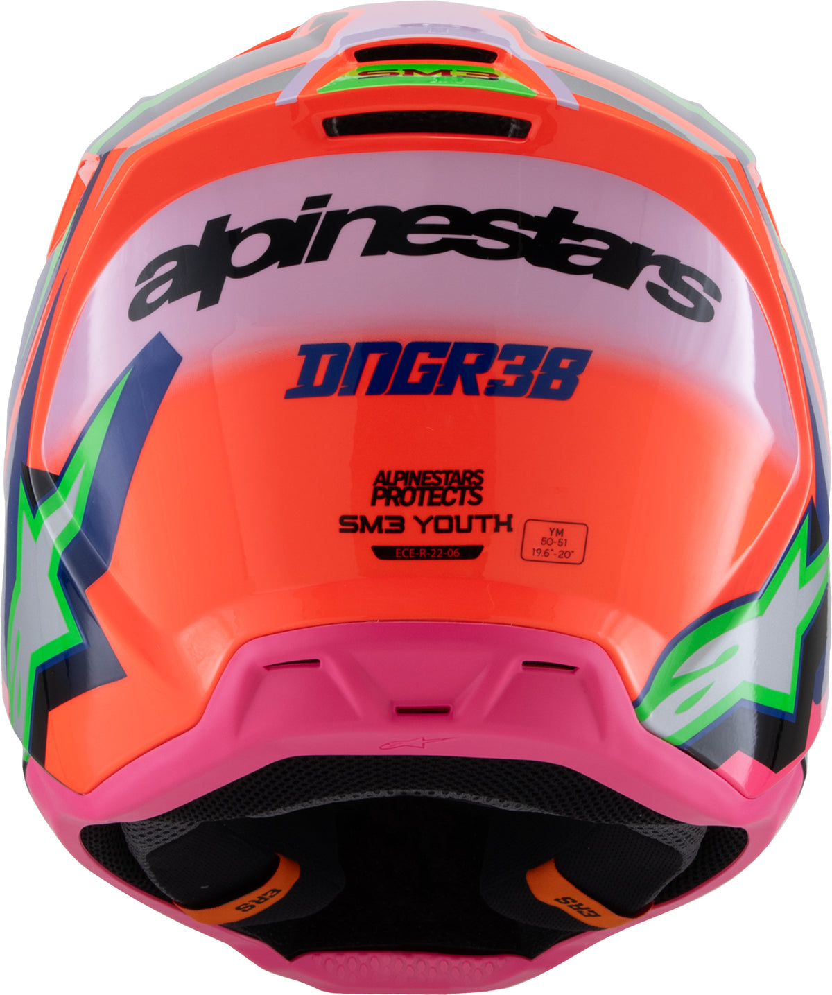 Sm3 Youth Deegan Helmet Orng Flo/Prpl/Pnk Fluo Ym
