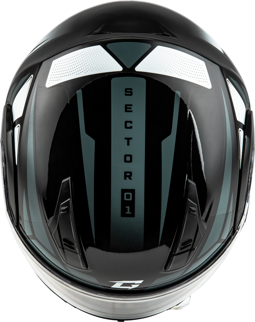 Md 04 Sector Helmet Black/Silver Sm