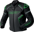 S1 D3o Leather Jacket Blk/Gry/Flo Grn 2x