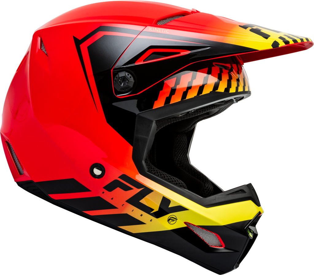 Kinetic Menace Helmet Red/Black/Yellow Lg