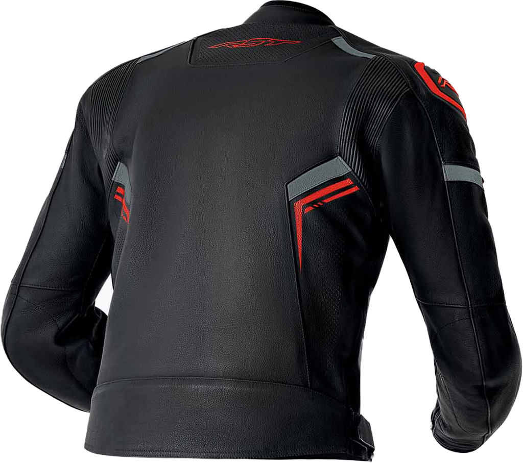 S1 D3o Leather Jacket Blk/Gry/Red 2x