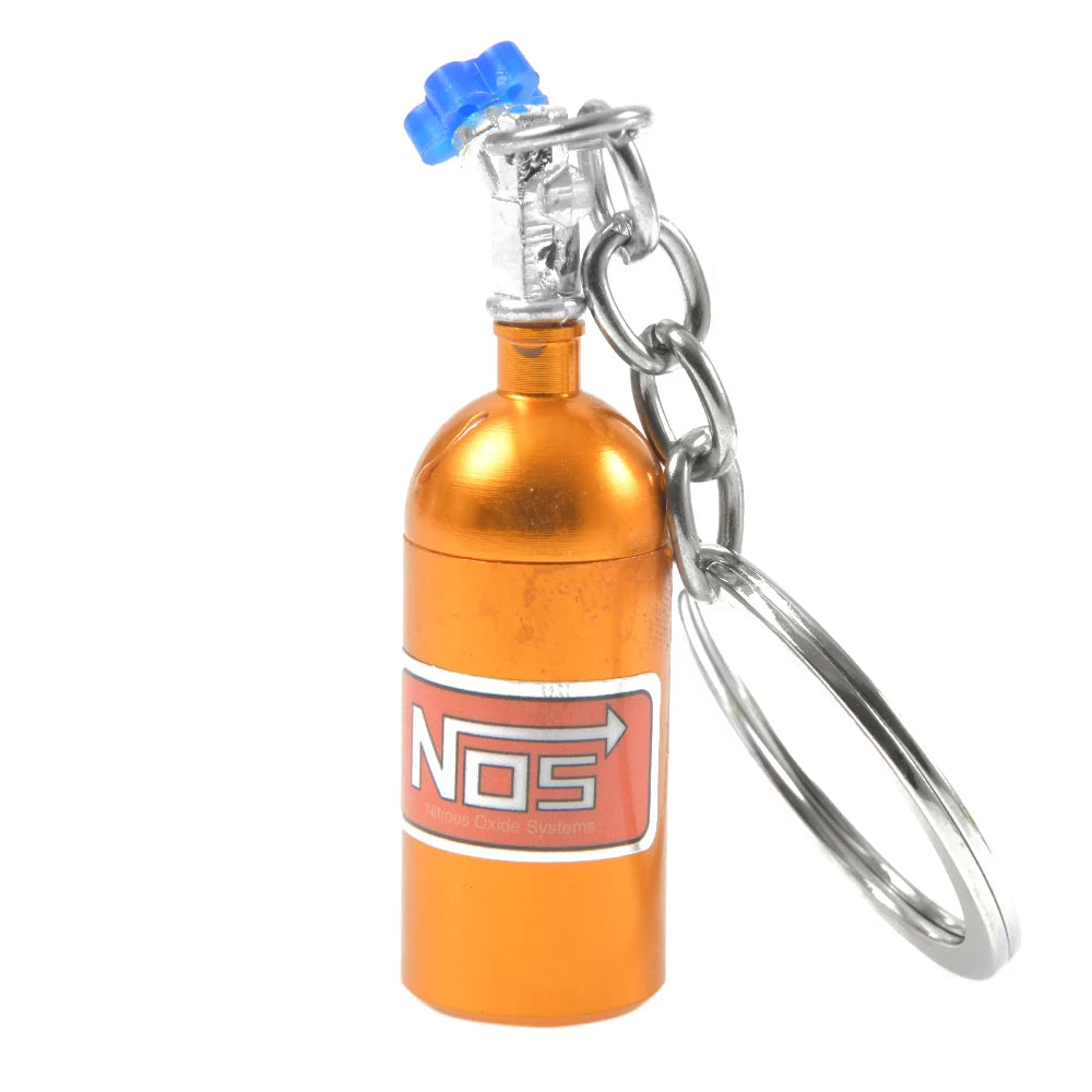 Nitrous Oxide Bottle Key Chain Keychain Keyring Stash Pill Box Chain Auto Car Interior Key Chains Modify Car Key Rings