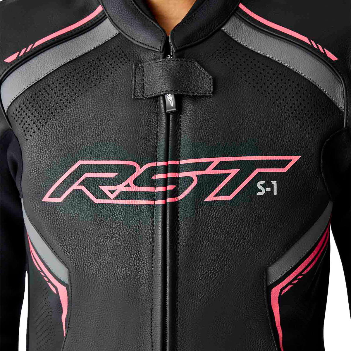 Womens S1 D3o Leather Jacket Blk/Flo Pink 2xl