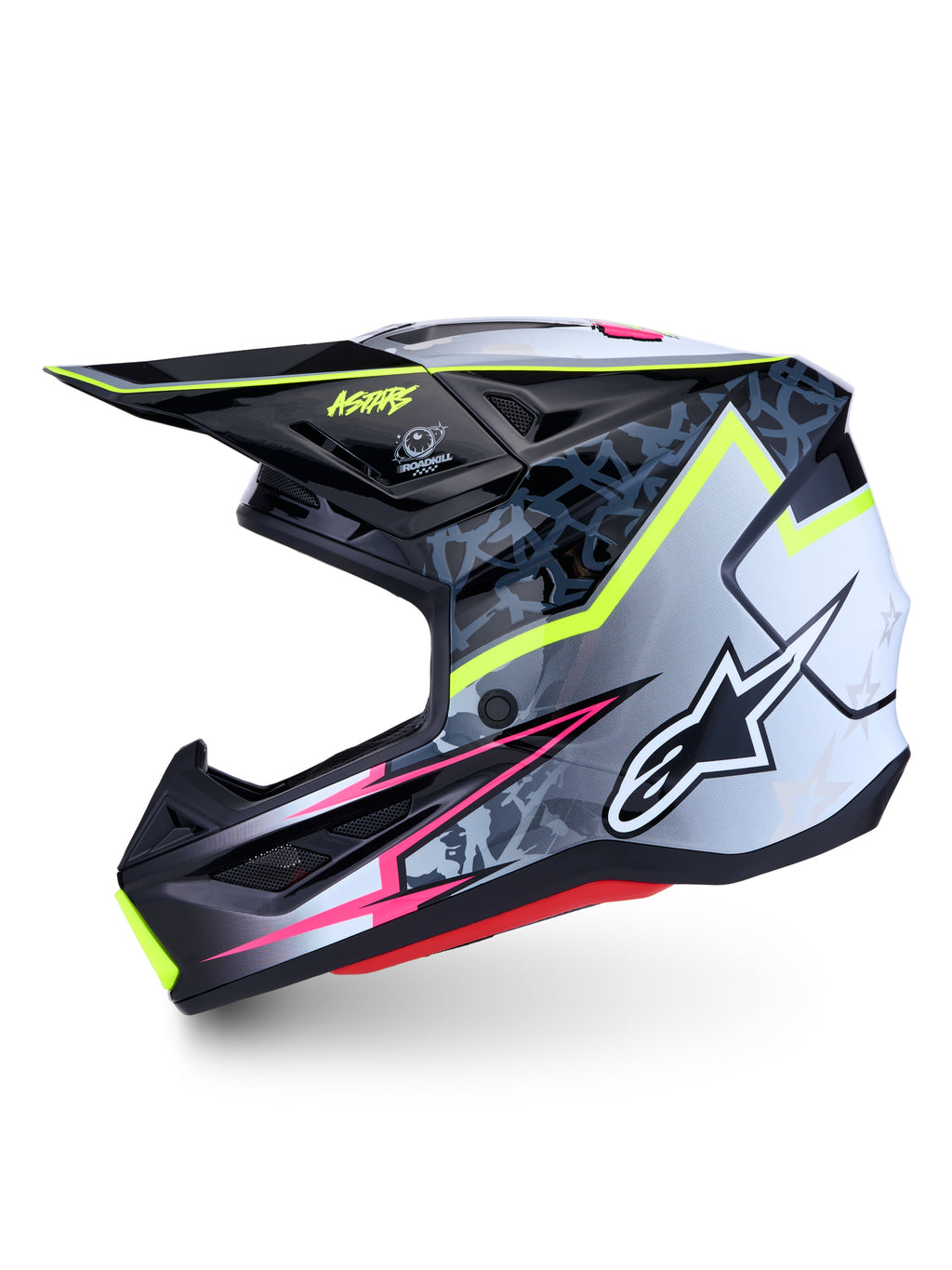 S M7 Blaster Helmet Ece06/Dot Blk/Gry/Wh/Yllw Fluo Glsy Xl