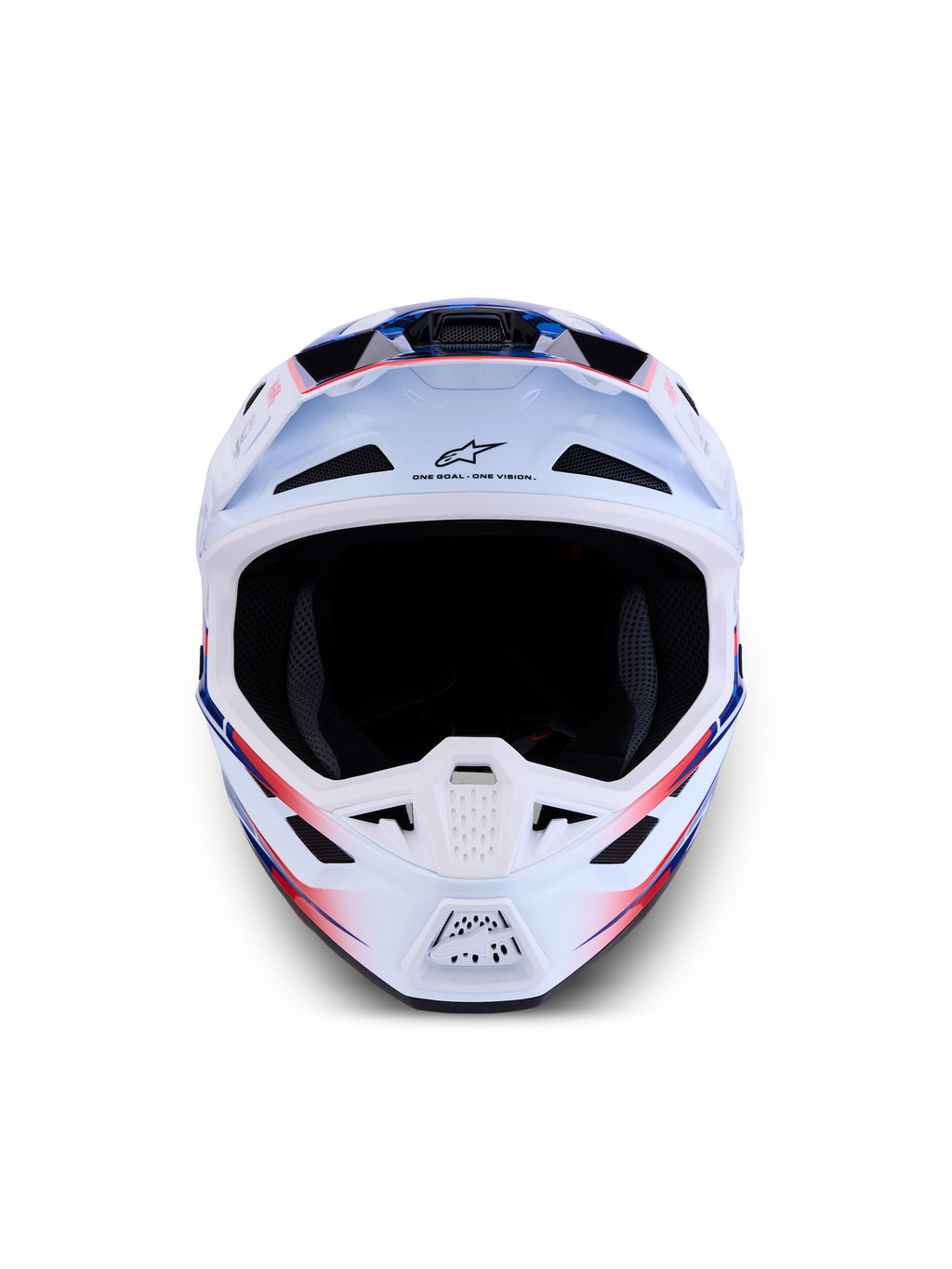 S M7 Blaster Helmet Ece06/Dot Wht/Blue/Red Glossy Xl