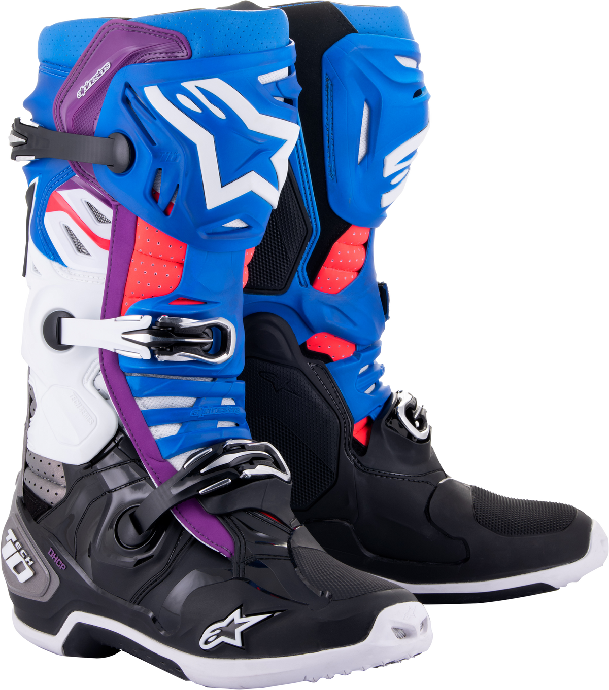 Tech 10 Supervented Boots Blk/Enamel Blu/Pur/Wht Sz 8