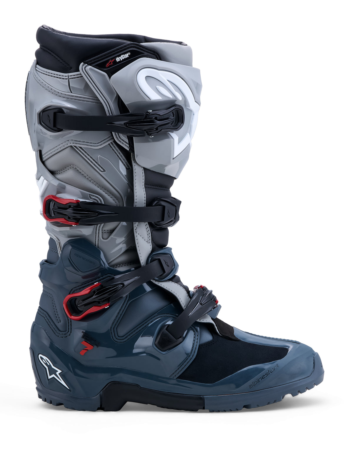 Tech 7 Enduro Drystar Boots Drk Gry/Mid Gry/Br Red 8