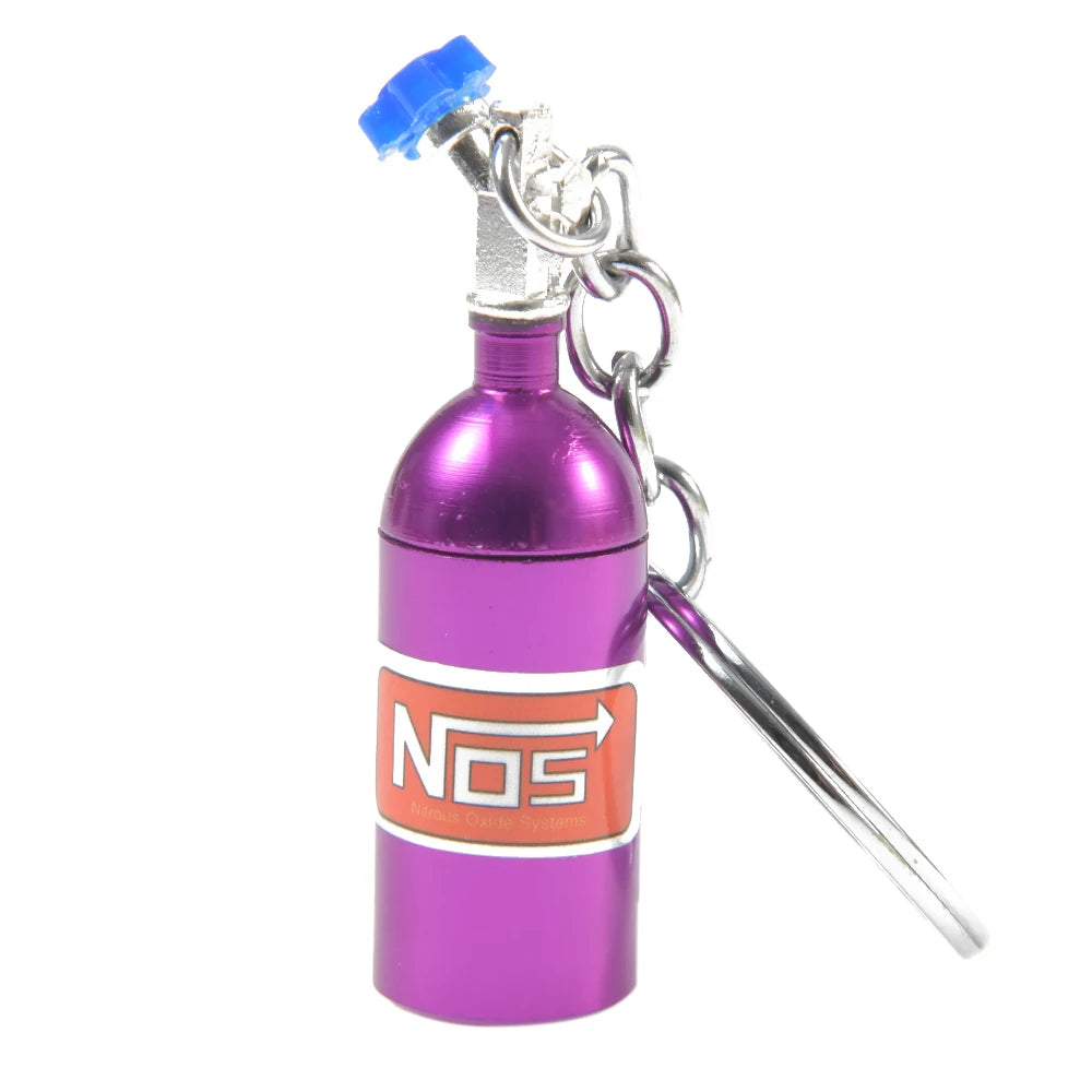 Nitrous Oxide Bottle Key Chain Keychain Keyring Stash Pill Box Chain Auto Car Interior Key Chains Modify Car Key Rings
