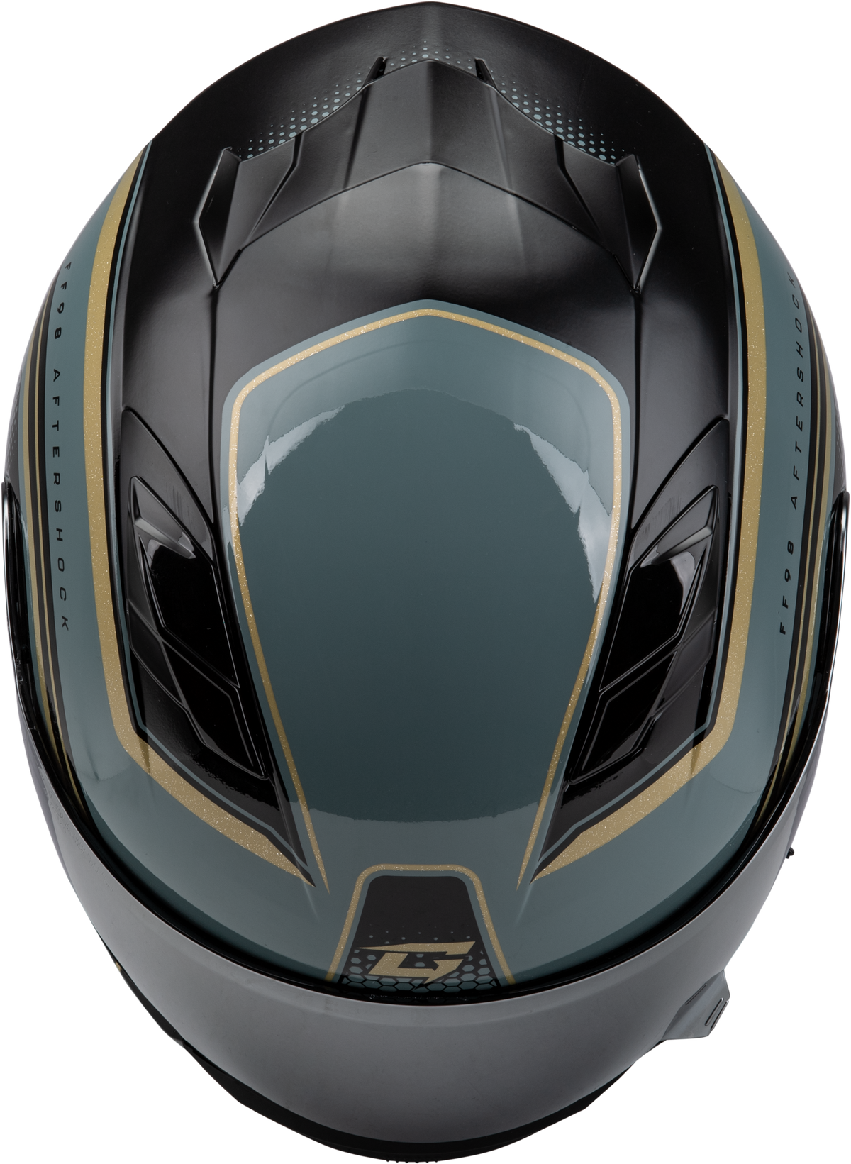 Ff 98 Aftershock Helmet Grey/Metallic Gold Xl