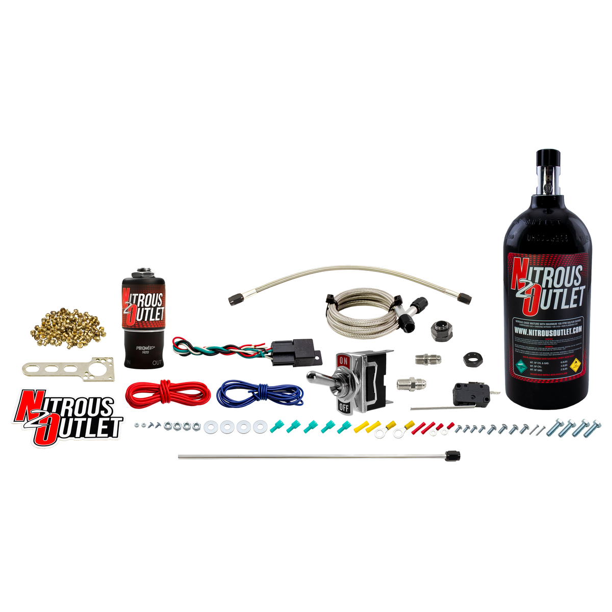 Nitrous Outlet Powersports Dry Single Discharge Hard-Line System (10,15,20,25,30 HP)(5LB Bottle)