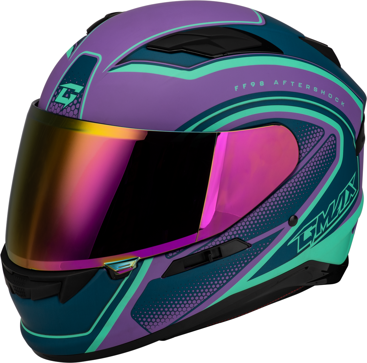 GMAX FF-98 Aftershock Helmet Matte Purple/Blue