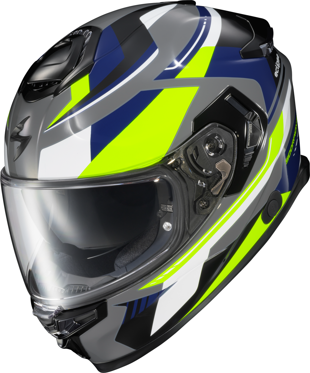 Exo Eclipse Full Face Helmet Lunar Grey/Hi Vis/Blue Xl