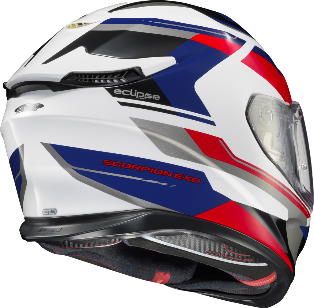 Exo Eclipse Full Face Helmet Lunar White/Red/Blue Xl