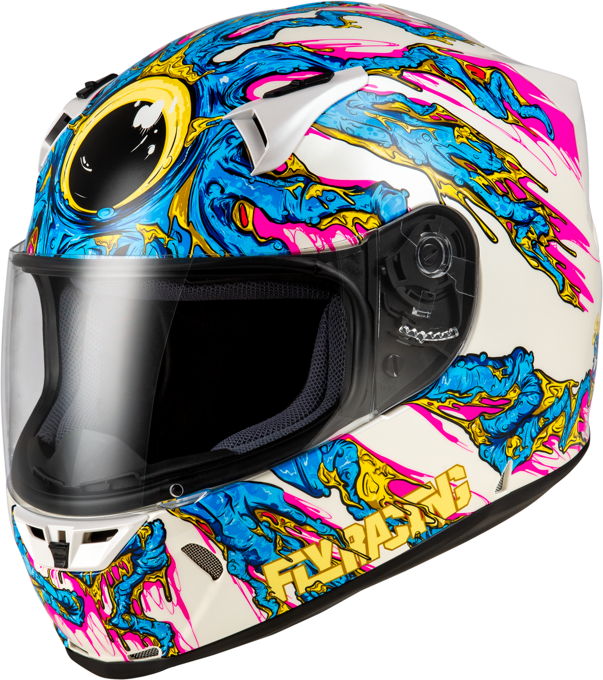Fly Racing Revolt Space Creep Helmet Light Blue/White/Pink