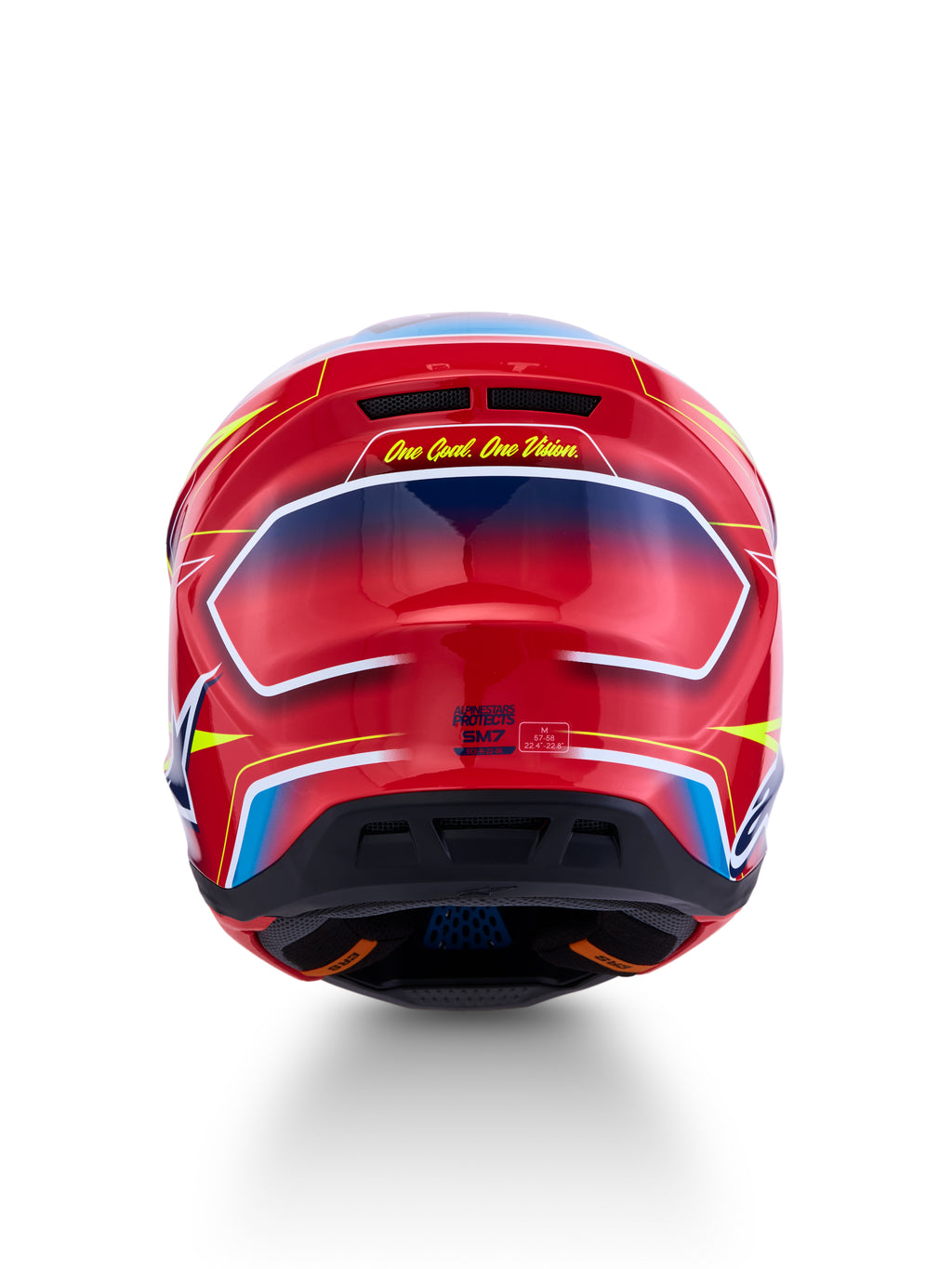 S M7 Cast Helmet Ece06/Dot Red/Yllw Fluo/Blue Glossy Xl
