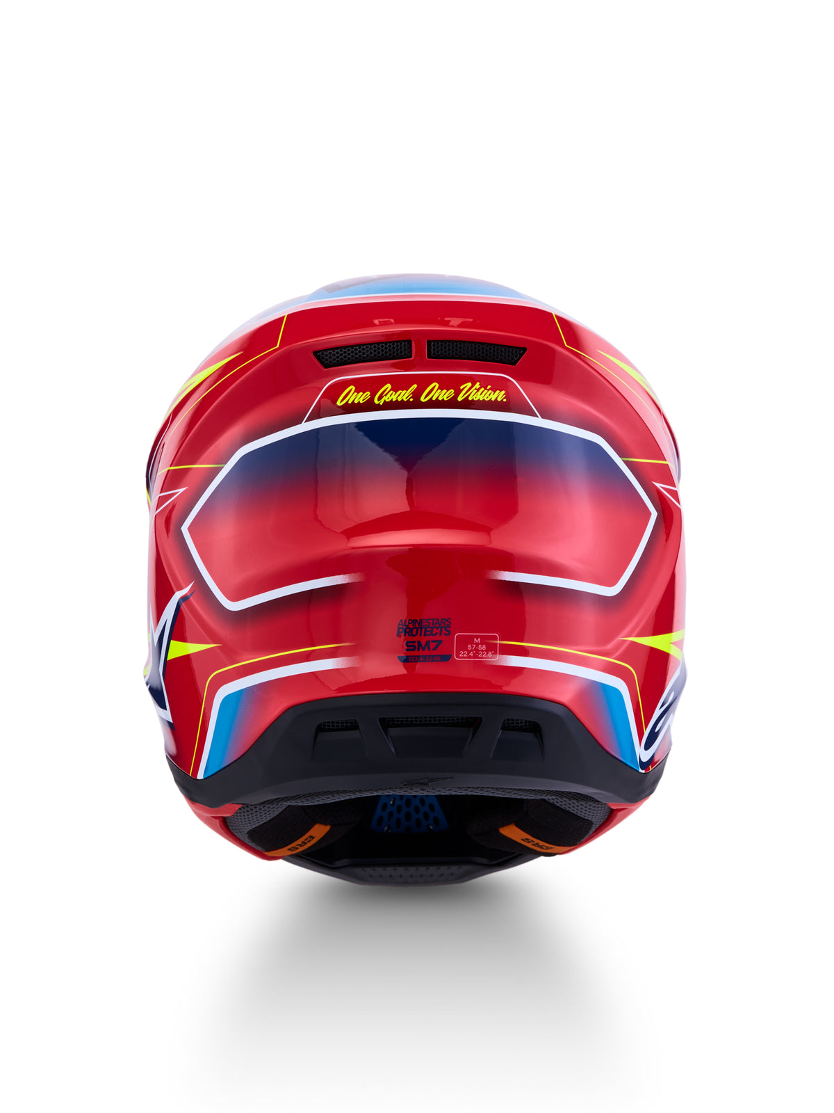 S M7 Cast Helmet Ece06/Dot Red/Yllw Fluo/Blue Glossy Lg