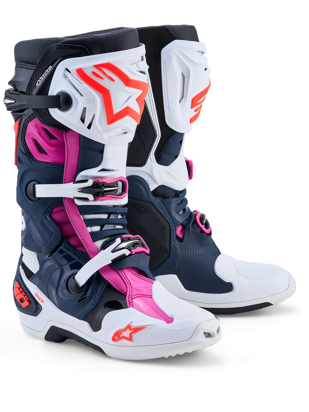 Tech 10 Supervented Boots Drk Blue/Wht/Blk Fuxia 8
