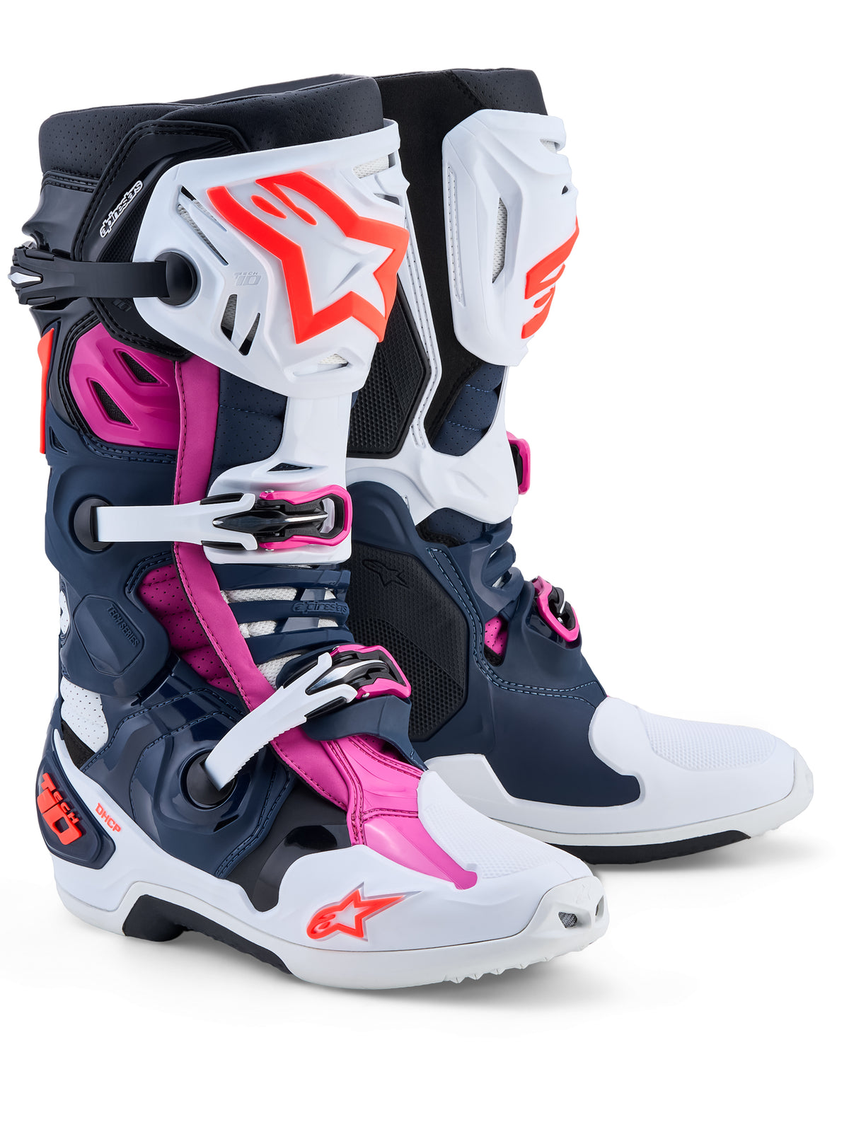 Tech 10 Supervented Boots Drk Blue/Wht/Blk Fuxia 13